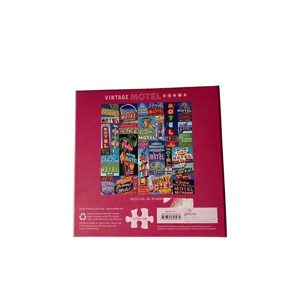 Vintage Motel signs 500 piece puzzle complete puzzle 20 x 20